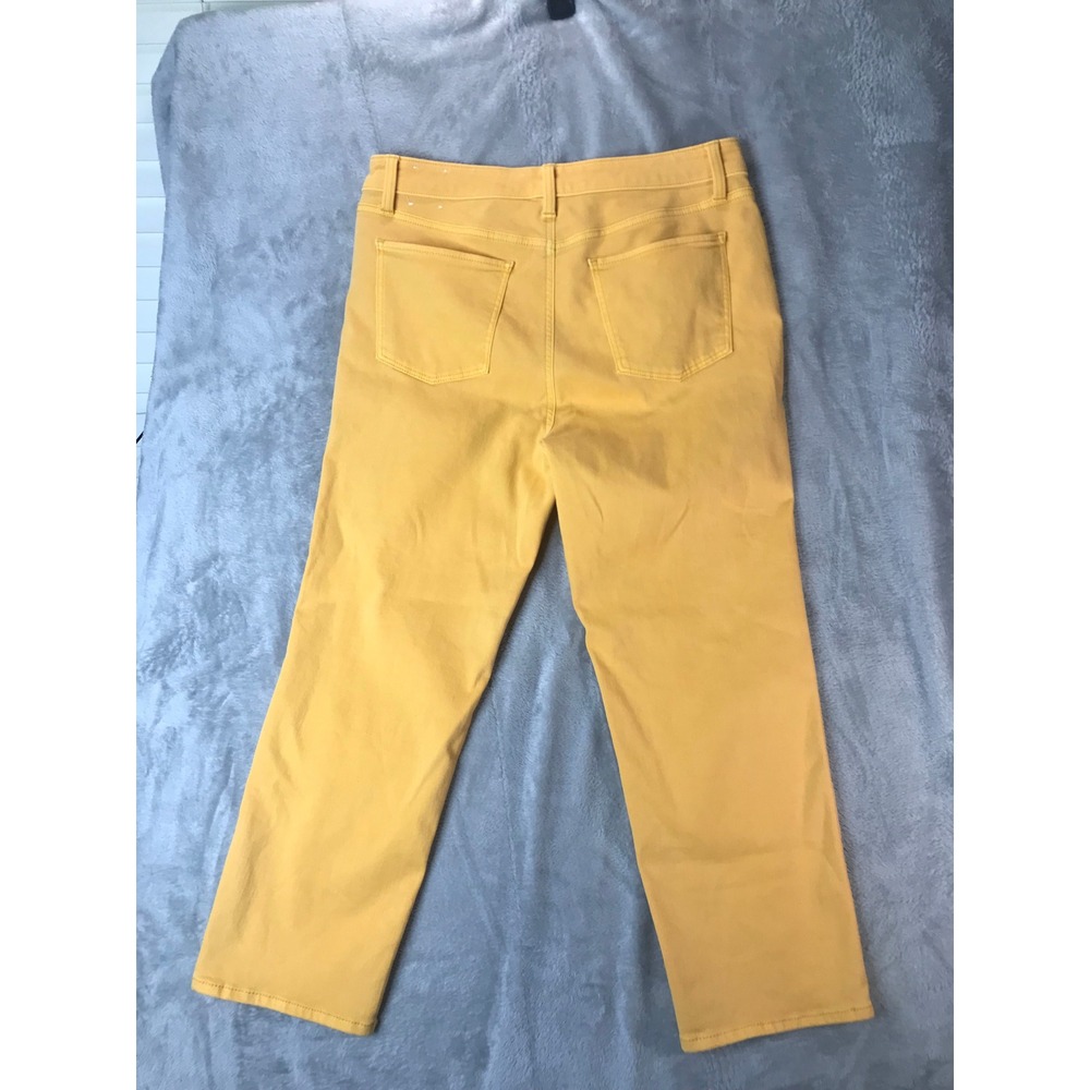 Talbots Jeans WOMEN 10 Yellow Straight Leg Crop Jean Mustard Mid Rise Stretch - Picture 9 of 10